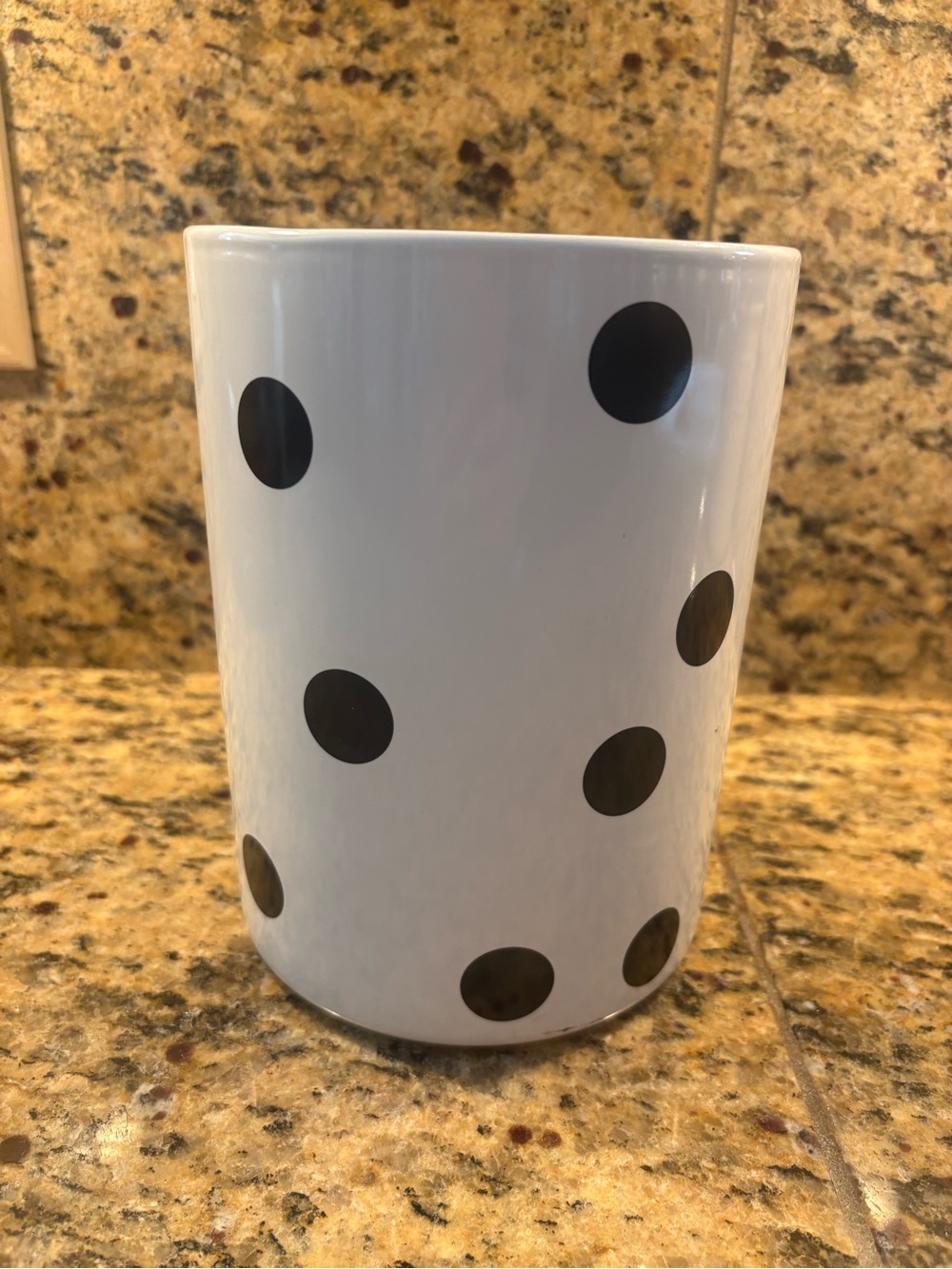 Kate Spade Polk a Dot Utensil Holder Crock Black White by Lenox Polka Dot